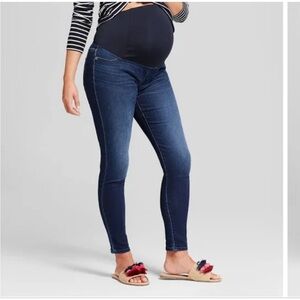 ISABEL maternity over the belly skinny ENTUBADO dark wash jeans 14/32R